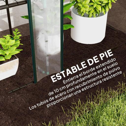 Invernadero de Exterior con Estantes de 3 Niveles Puertas con Cremallera y Marco de Acero 215x46x151 cm Transparente [5]