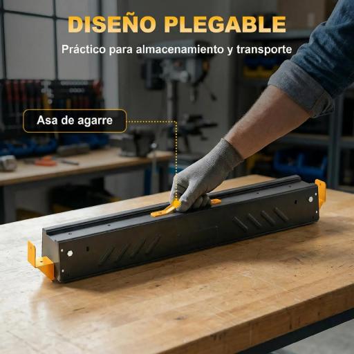 Set de 2 Caballetes para Sierra Plegables Altura Ajustable para Madera 2x4 con Asa Ganchos Soporta hasta 500 kg Negro [4]