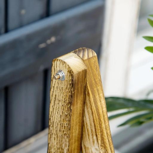 Soporte para Plantas de Madera de 3 Niveles para Interior y Exterior Terraza Jardín 100x37x93 cm Carbonizado [6]