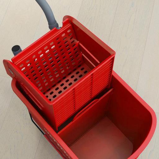 Cubo de Fregar 20L con Ruedas y Escurridor Cubo para Fregona con Separador de Agua 60x27x70,5 cm Rojo [7]