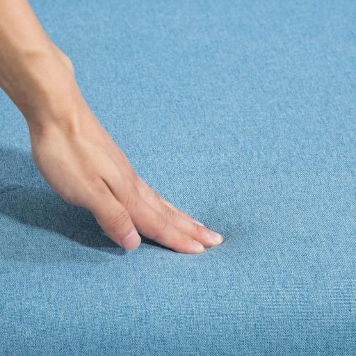 Butaca con Reposapiés Sillón para Lectura con Patas de Acero en Forma de Cruz Azul Claro [7]