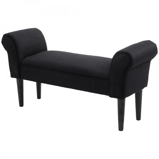 Banco Zapatero Banqueta con Brazos Tapizada tipo Banco de Madera para Dormitorio Salón Recibidor 102x36x51cm Carga 130kg [8]