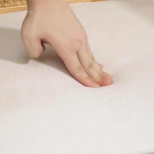 Sillón de Salón con Reposabrazos Respaldo de Ratán y Marco de Madera de Caucho Carga 120 kg Natural y Beige [6]