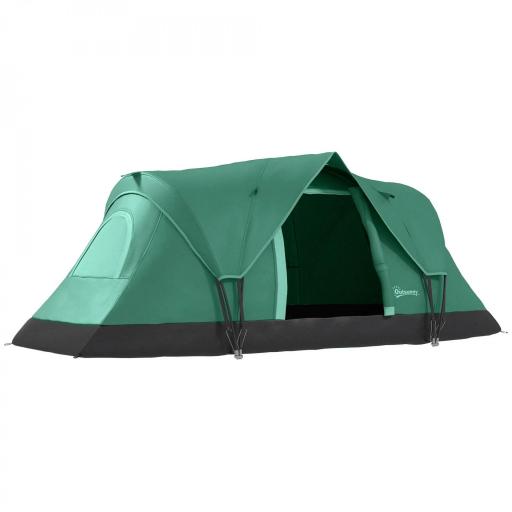 Tienda de Acampada para 5-6 Personas Impermeable 3000mm+ con Bolsa de Transporte y Gancho 455x220x180 cm Verde [9]