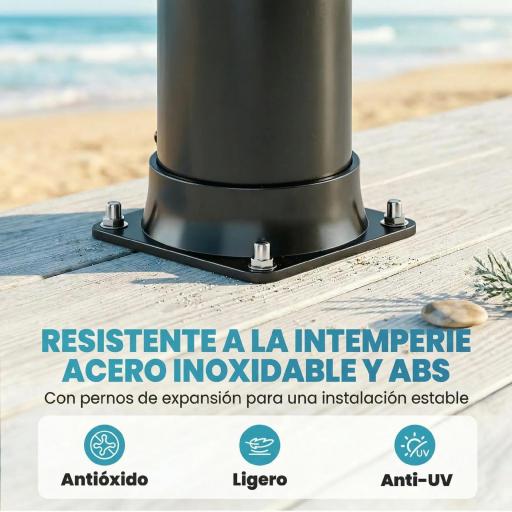 Ducha Solar Jardín 40L con Cabezal Ducha de Mano Grifo para Pies y Temperatura Ajustable Máx. 60 °C para Piscina Negro [7]