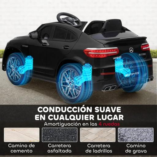 Coche Eléctrico para Niño +3 Años con Licencia de Mercedes 12V con Mando a Distancia Música y Luces Negro [2]