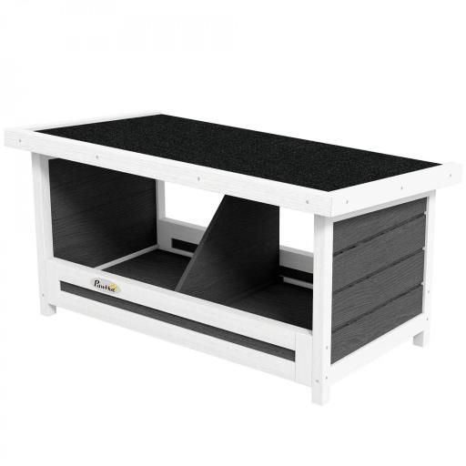 Ponedero para Gallinas de Madera Caja Nido para 2 Gallinas con 2 Departamentos y Techo Asfáltico Gris [10]