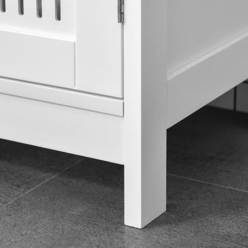 Mueble para Debajo del Lavabo Armario Baño de Suelo de Madera con 2 Puertas Ventiladas y Estante Ajustable Interior Moderno 60x30x60 cm Blanco [7]