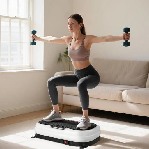 Plataforma Vibratoria con 50 Velocidades 3 Programas Pantalla LED Mando a Distancia Bandas Elásticas Ejercicio en Casa [3]