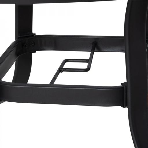 Mesa de Cristal de Jardín con Agujero para Sombrilla Mesa para Comer Redonda con Marco de Acero para Exterior Terraza Balcón Ø106,5x71 cm Negro [6]