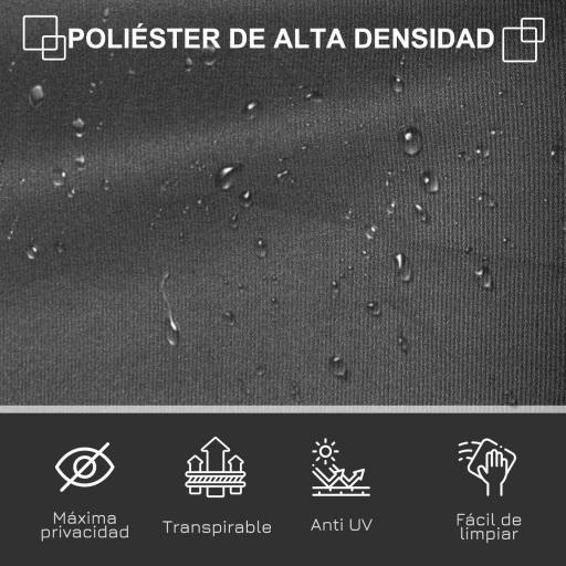 Toldo Lateral Retráctil 300x180 cm Pantalla Enrollable Mampara de Privacidad y Protección Solar para Balcón Terraza Gris [2]