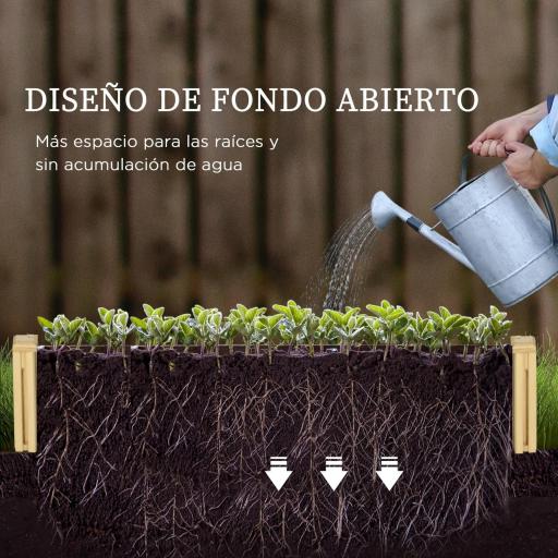 Jardinera Exterior Grande de Madera con Enrejado para Plantas Trepadoras 2 Cajas de Cultivo 230x60x110 cm Natural [5]