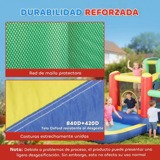 Castillo Hinchable Acuático con Soplador 550W 9 en 1 con Tobogán Trampolín Escalada 2 Piscinas Canasta Columna de Boxeo [7]