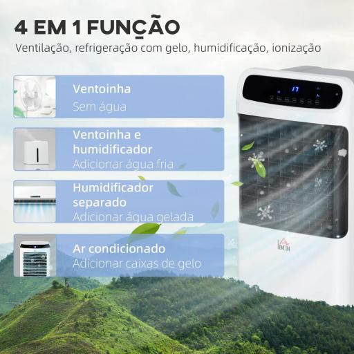 Climatizador 4 en 1 con Control Remoto 3 Modos 3 Velocidades Temporizador y Pantalla Táctil 38x35x81 cm Blanco [3]