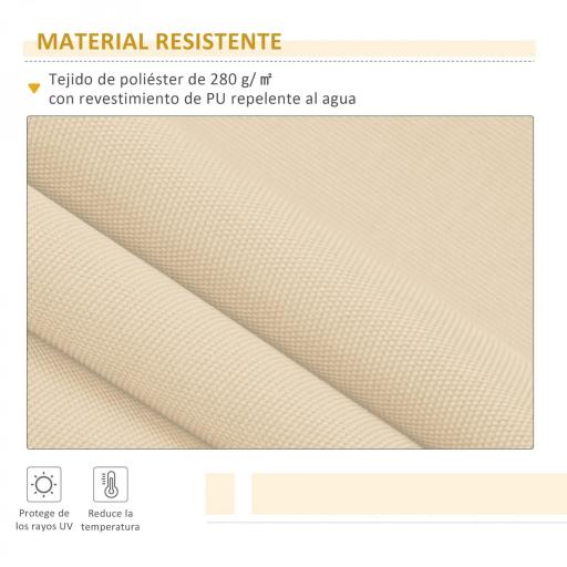 Toldo de Pared con Brazo Articulado y Manivela Marco Resistente de Aluminio y Cubierta de Poliéster 295x245 cm Beige [2]