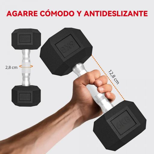 Juego de Mancuernas 2x4kg 2x6kg 2x8kg con Soporte de Almacenamiento para Ejercicio Entrenamiento Negro [2]