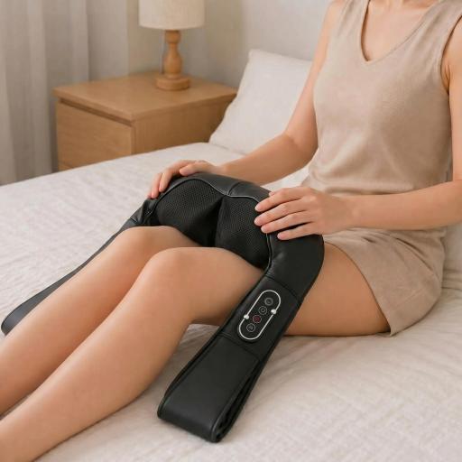 Masajeador Cervical y Espalda con Calor y 8 Nodos Shiatsu 3 Intensidades de Amasamiento 3D Negro [7]