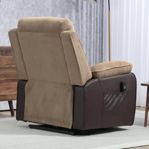Sillón Relax Reclinable Eléctrico Levanta Personas con Mando a Distancia Puerto USB y Bolsillos Laterales Marrón [6]