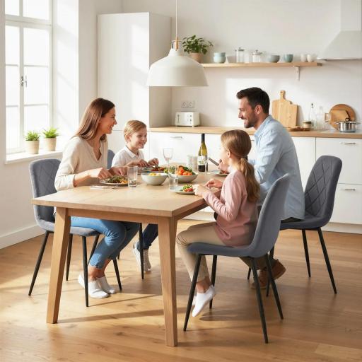 Juego de 4 Sillas de Comedor Tapizadas en Terciopelo con Patas de Acero para Salón 45x54x87 cm Gris [2]