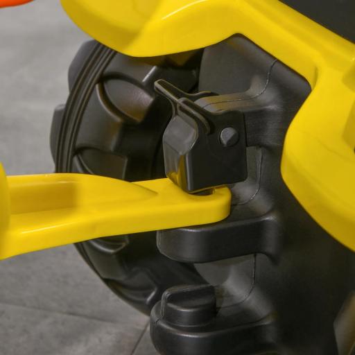 Tractor a Pedales para Niños a partir de 3 Años con Remolque y 2 Herramientas Carga 35 kg 133x42x51 cm Amarillo [6]