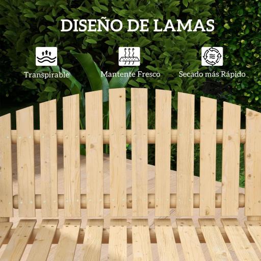 Banco Columpio de Jardín de Madera de 2 Plazas con Bandejas Laterales Reposabrazos y Estructura en A Natural [7]