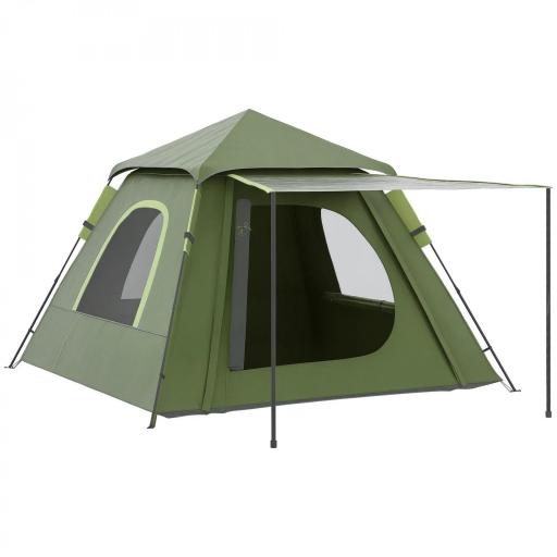Tienda de Camping Pop-up para 2-3 Personas Impermeable 2000 mm con Bolsa de Trasporte 210x210x150 cm Verde [7]