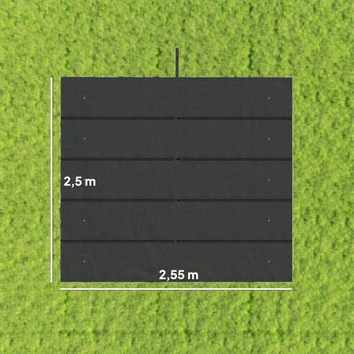 Cubierta para Techo Retráctil de 2,5x2,55m para Pérgola 3x3 Tela de Repuesto con 10 Orificios de Drenaje Gris Oscuro [2]