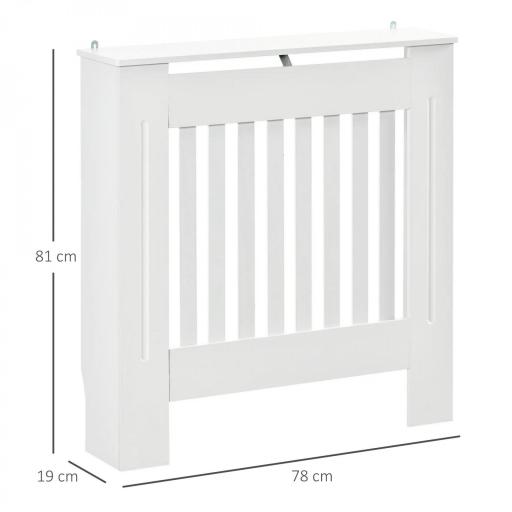 Cubre Radiador de MDF Diseño Moderno Estante para Radiador Vertical para Sala de Estar Dormitorio 78x19x81 cm Blanco [1]