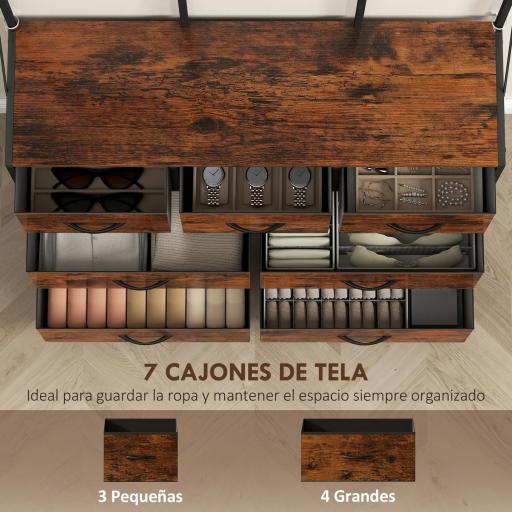 Perchero Zapatero con Zapatero Ganchos Cajones y Eatante para Entrada Pasillo Salón 100x30x183 cm Marrón Rústico [5]