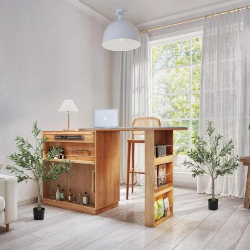  2 Olivos Artificiales 120 cm con Hojas de Seda y 20 Aceitunas Decoración Interior para Hogar Oficina Dormitorio Salón [7]