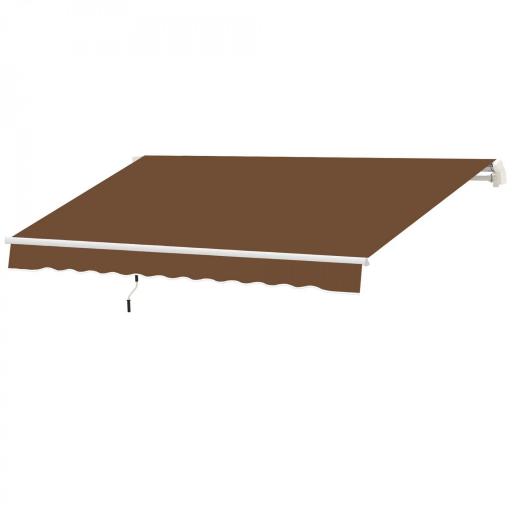 Toldo de Pared con Brazo Articulado y Manivela Marco Resistente de Aluminio y Cubierta de Poliéster 295x245 cm Café [2]