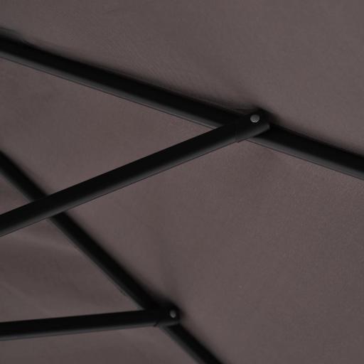 Sombrilla Doble de 270x445x260 cm Parasol Grande Inclinable con Manivela para Abrir y Cerrar Fácil Color Gris [6]