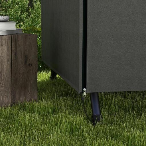 Funda para Balancín de Jardín con Cremallera Cubierta para Muebles de Exterior 205x124x164 cm Gris Oscuro [5]