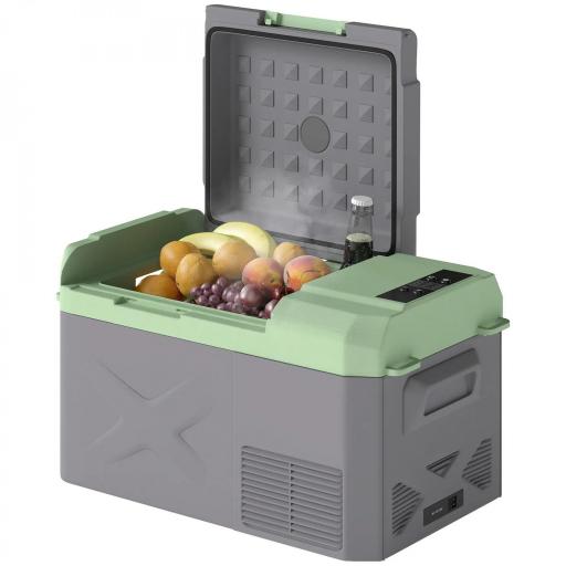 Nevera Portátil Eléctrica 17,4L Refrigerador de Coche 12V-220V -20℃ a +20 ℃ con Pantalla Luz LED 61x34x32,4 cm Gris [10]