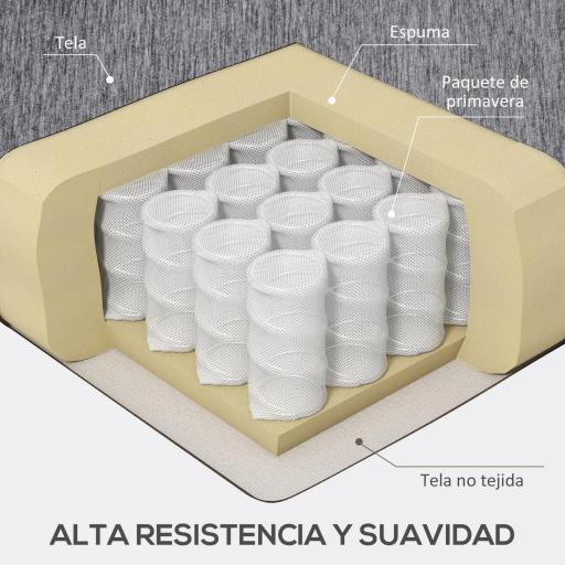 Sofá Esquinero de 3 Plazas Tapizado en Chenilla en Forma de L con Patas de Madera y Reposabrazos 215x142x88 cm Gris [8]