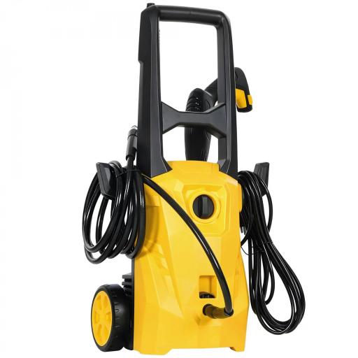 Hidrolimpiadora de Alta Presión 1600W 120 Bar con Bomba Boquilla Ajustable y Parada Automática 29,5x22x60 cm Amarillo [6]