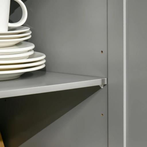 Aparador de Cocina Mueble Auxiliar de Almacenaje para Comedor Salón Estilo Moderno Antivuelco 101x40x85 cm Gris [2]