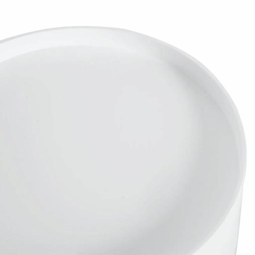 Mesita de Noche con 1 Cajón Mesa Auxiliar Redonda con Borde Elevado y 3 Patas de Madera para Dormitorio Sala de Estar Estilo de Moderno Ø38x45 cm Blanco [6]