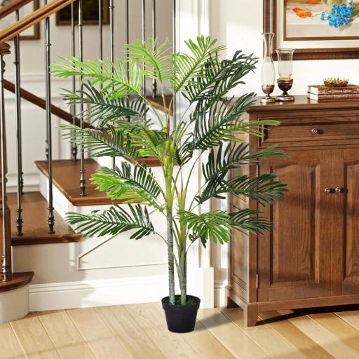 Planta Artificial Palmera 150 cm con Maceta y Musgo para Decoración Interior Salón Oficina Ø18x150 cm Verde [2]