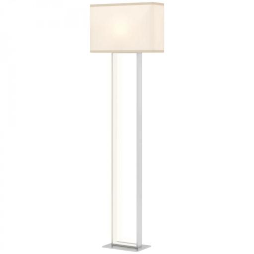 Lámpara de Pie para Salón 150 cm con Pantalla de Tela Luz Nocturna Interruptor de Pie y Base Metálico Blanco [8]