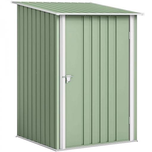 Caseta de Jardín Metálica 0,92 m² 100x103x160 cm con 1 Puerta y Cerradura para Almacenamiento Herramientas Verde Claro [8]
