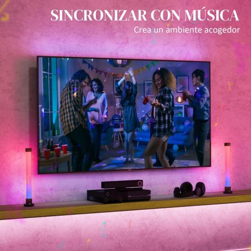 Conjunto de Lámparas de Mesa con Control Remoto App Bluetooth Sincronización con Música y Temporizador Blanco [2]