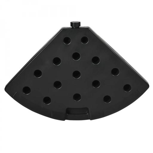 Base para Sombrilla de 4 Piezas Rellenable con Arena 68 kg o Agua 52 L para Jardín Patio Terraza Negro [7]