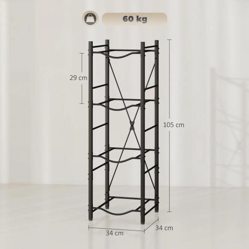 Soporte para Garrafones de Agua de 4 Niveles Estante de Almacenamiento para Botella de Agua para Cocina Comedor Negro [1]
