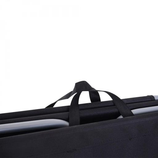 Tumbona Jardín Exterior Plegable con Respaldo Ajustable en 5 Posiciones Carga 120 kg para Terraza 187x55x24 cm Negro [5]