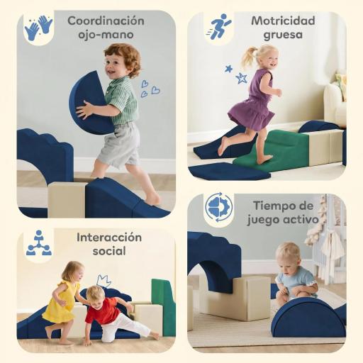 Juego de 7 Bloques de Espuma para Niños Bloques de Psicomotricidad con Base Antideslizante para 0,5-3 Años Azul Oscuro [3]
