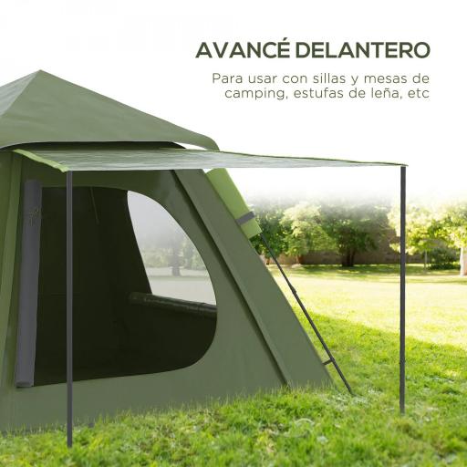 Tienda de Camping Pop-up para 2-3 Personas Impermeable 2000 mm con Bolsa de Trasporte 210x210x150 cm Verde [3]