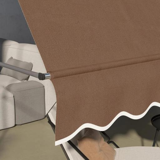 Toldo Manual Retráctil con Manivela 300x120x210-300 cm con Altura Ajustable Impermeable y Anti-UV Café [6]