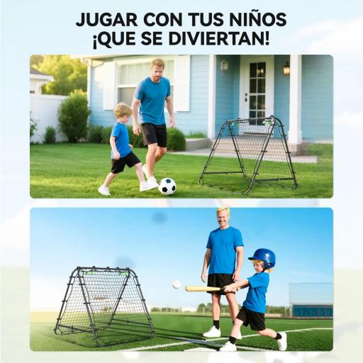 Red de Rebote Plegable con Ángulo Ajustable para Entrenamiento de Fútbol Béisbol y Tenis 100x95x90 cm Negro [5]
