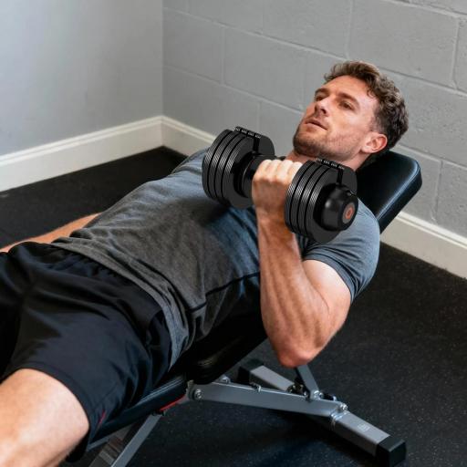 Mancuerna Ajustable 4 en 1 20 kg Ajuste Rápido de Peso con Base de Almacenaje Mango Antideslizante para Gimnasio en Casa [6]